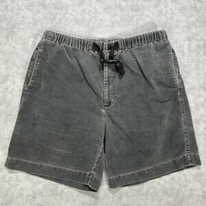 Vintage 2000s Eddie Bauer Corduroy Shorts Mens XXL Charcoal Grey Belted Y2K